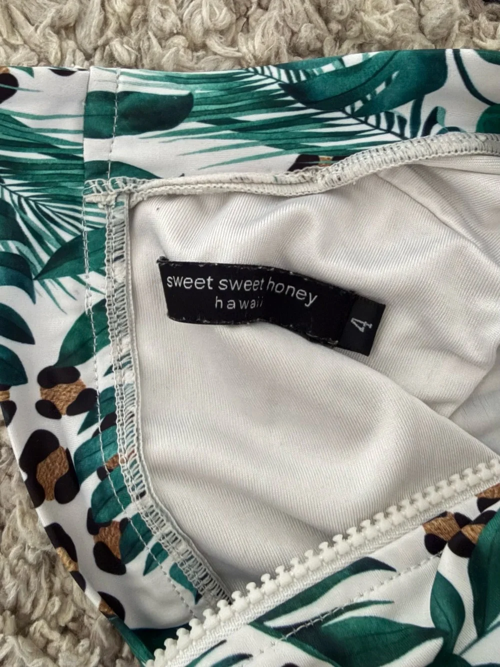 SweetHoney Green Leaf & Leopard Print Kids One-Piece Swim